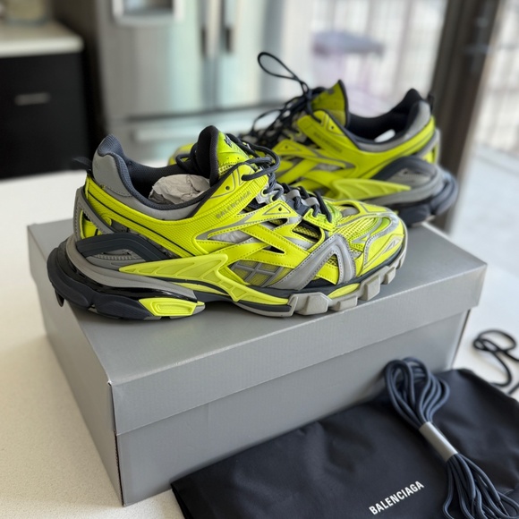 BALENCIAGA Track 2 Acid Neon Athletic Trainer Sneakers - slightly worn - Picture 8 of 10